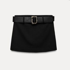 Zara black belted skirt
